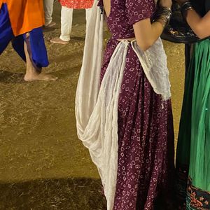 Wine Colour Lehenga And Blouse Without Dupatta