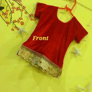 Red Velvet Lehanga Top For Kids♥️