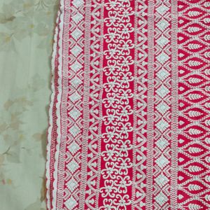 Chikankari Kurta Red And White (New)