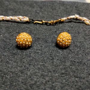 Pearl Gold Plated Jewellery Set