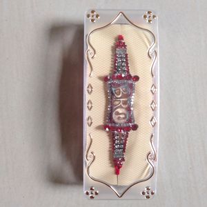 Stone Design Brother Rakhi With Box