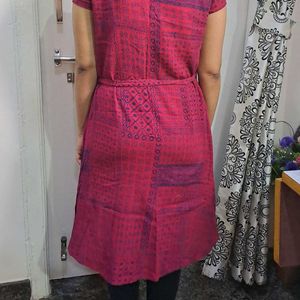 Rani Pink OR Burgundy Coloured Kurta(Fusion Brand)