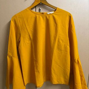 Tokyo Talkies Mustard Yellow Woven Top