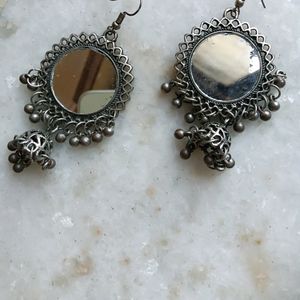 Silver Mirror Earings