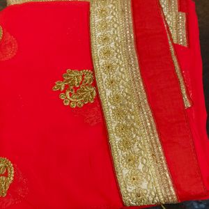 Designer Lightweight Saree With Simple Golden Work