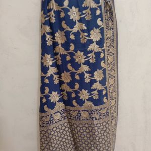 Navy Blue Brocode Dupatta