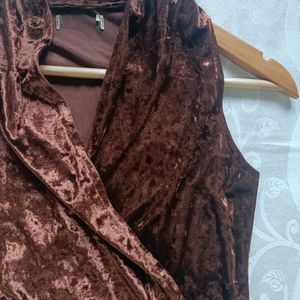 Brown Velvet Top