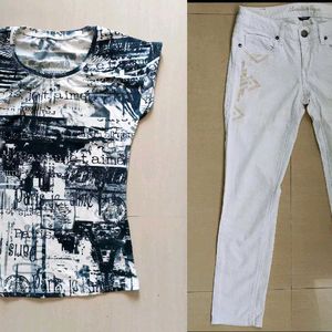 Pair Of Imported Jeans & T-shirt (Women)