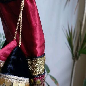 Maroon And Black Wedding Potli bag