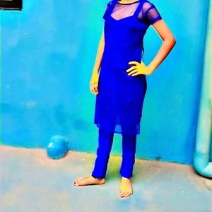 Royal Blue Palazzo Paint  Suit