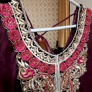 Beautiful Embroidered Anarkali Suit With Bottom And Dupatta