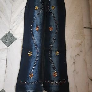 Bootcut Embroidered Jeans