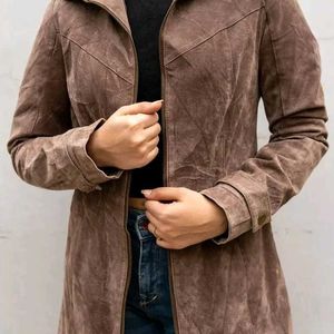 Chocolate Brown Suede Coat