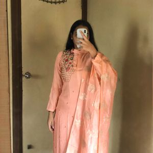 Peach Kurta Set