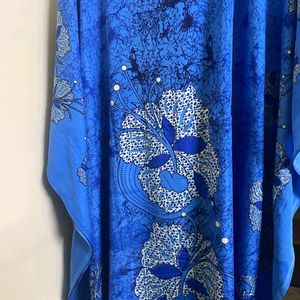 Beautiful Blue Kaftan With Adjustable Waist