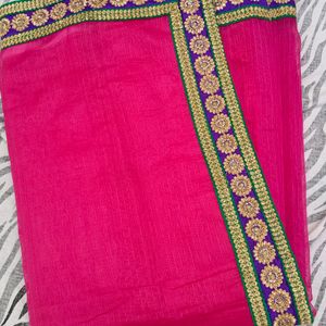 pink colour beautiful saree