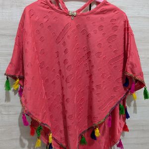 Women's Poncho Ethnic Cotton