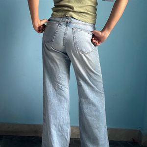 Ice Blue Wide Leg Jeans