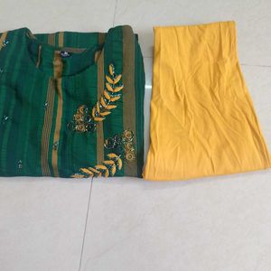 green Kurti Pant Set