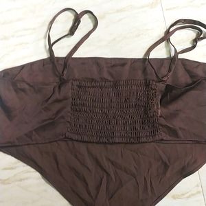 Hnm Brown Y2k Top