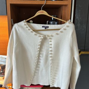 Korean Shrug Pullover Cute White Colour