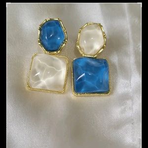 Blue Crystal Drop Dangler Earrings