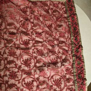 Maroon Georgette Saree