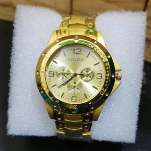 Analog rosra Gold Black Watch for Boys and Mens