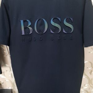 BOSS Reflective And Embossed Logo T-Shirt in Black