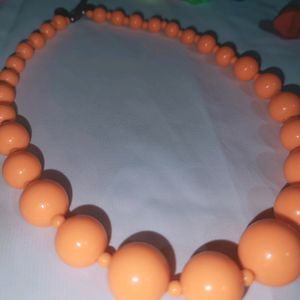 Bohemian orange multibead necklace