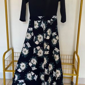 Heavy Quality Blue Floral Maxi Dress