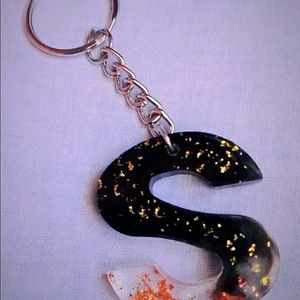 Black Resin Keychain