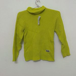 Imported Ribbed Knit Turtle Neck Sweater