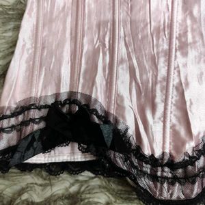 Pink Dark Coquette Lace Detail Corset