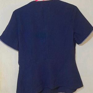 Neavy Blue Korean Top For Women