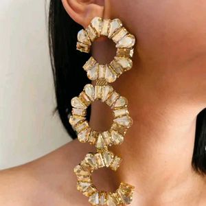 Lcd Golden Long Earrings