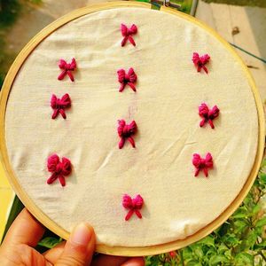 Beautiful Bow Embroidery Wall Hanging