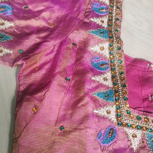 Pink Maggam Work Blouse