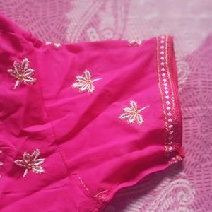 100% Cotton Full Designing Cute Rose Colour Blouse