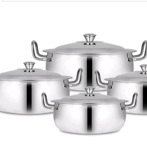 Pack Of 4 Serving Bowl With Steel Lids