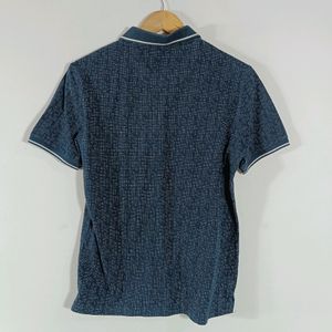 Blue Printed Casual T-Shirt (Men)