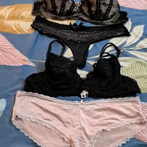 Combo Of Four Imported Fabric Bra N Panty