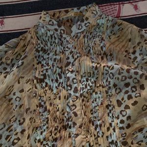 Blue Cheetah Print Top