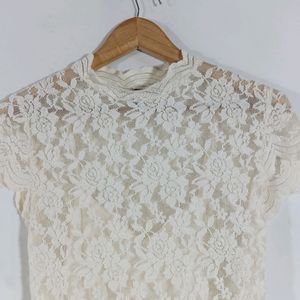 Cream Lace Casual Top (Women)