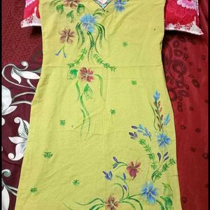 Hand Painted Cotton Salwar Suit