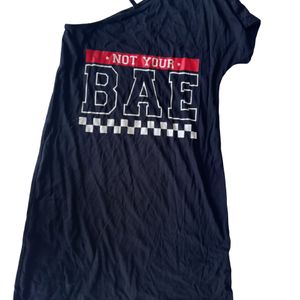 Not Your Bae Black T-shirt Dress