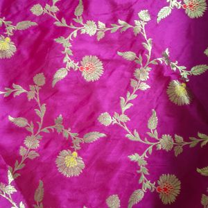 Hot Pink Majenta Banarsi Saree