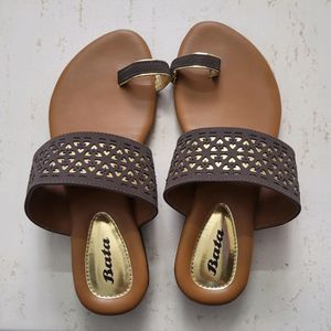 Bata womens Rose Laser Toe- Brown Sandals - 3 UK