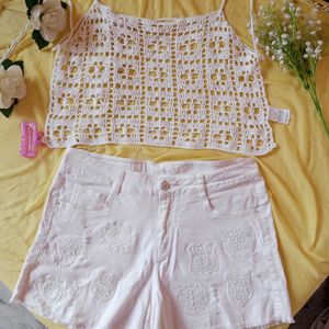 Pinteresty Beutiful 2 Crochet Top With Short