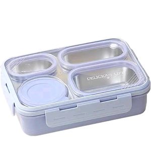 Leakproof 4 Compartment Lunch Box with Spoon